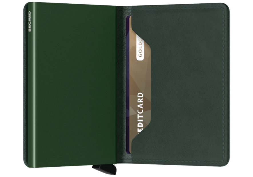 Secrid SO - CUIR DE VACHETTE - GREEN porte cartes slimwallet