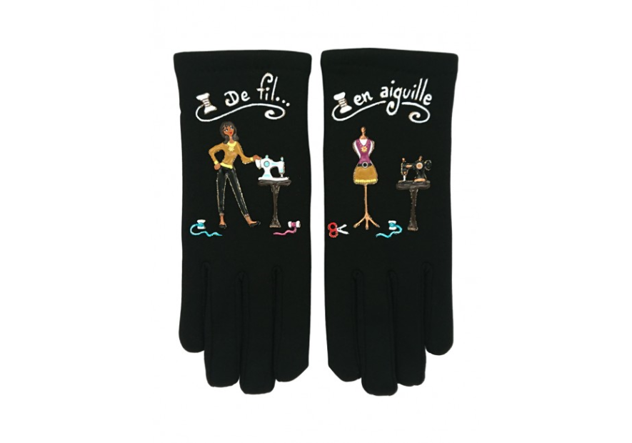 Quand les poules auront des gants GTA - POLYAMIDE - DE FIL EN AIGU gants taille unique peints a la main a annecy