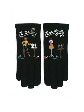 Quand les poules auront des gants GTA - POLYAMIDE - DE FIL EN AIGU gants taille unique peints a la main a annecy