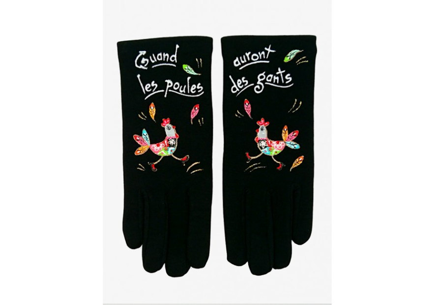 Quand les poules auront des gants GTA - POLYAMIDE - MA POULETTE gants femme taille unique quand les poules auront gants femme tu