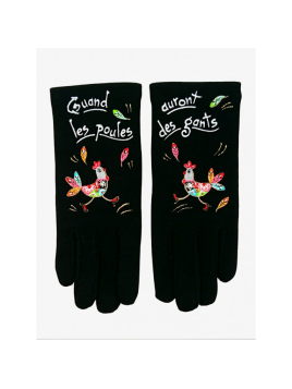 Quand les poules auront des gants GTA - POLYAMIDE - MA POULETTE gants femme taille unique quand les poules auront gants femme tu