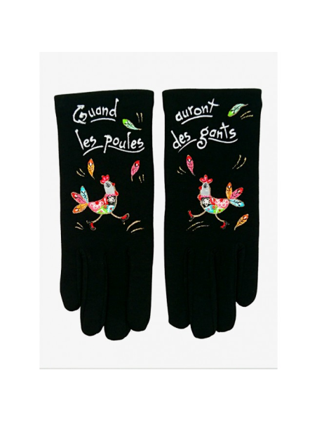 Quand les poules auront des gants GTA - POLYAMIDE - MA POULETTE gants femme taille unique quand les poules auront gants femme tu