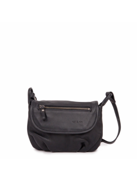 Nat & Nin JENNY - CUIR DE VACHETTE - NOIR sac bandoulière rabat gibecière m jenny