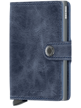 Secrid MV - CUIR DE VACHETTE - BLEU porte cartes mini wallet vintage