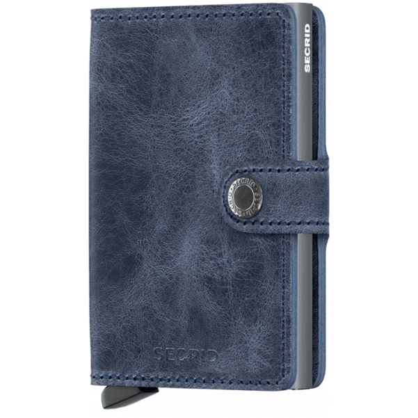 Secrid MV - CUIR DE VACHETTE - BLEU porte cartes mini wallet vintage Porte-cartes