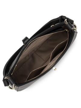 Lancaster 547-48 - CUIR DE VACHETTE - NOIR Foulonné Milano - Sac Besace
