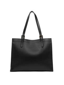 Lancaster 470-24 - CUIR DE VACHETTE - NOIR Foulonné Double - Sac cabas épaule
