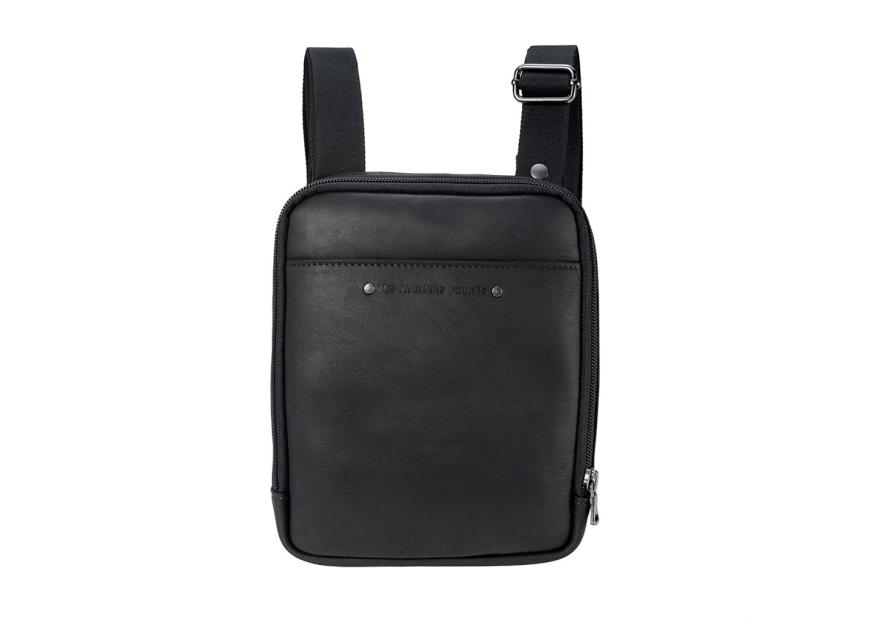 Les Ateliers Foures 9227 - CUIR DE VACHETTE - NOIR sac homme double zip baroudeur les ateliers fourès