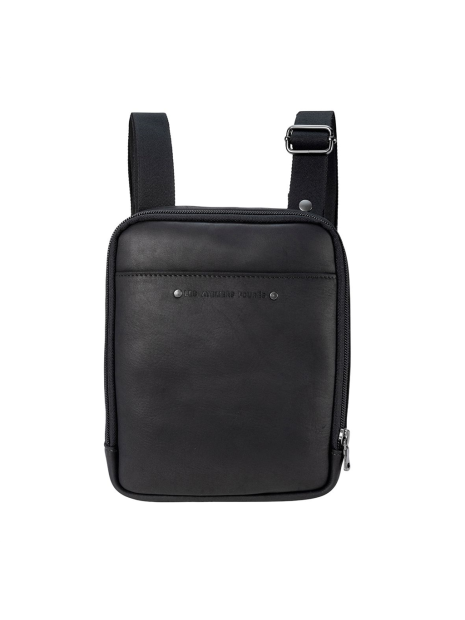 Les Ateliers Foures 9227 - CUIR DE VACHETTE - NOIR sac homme double zip baroudeur les ateliers fourès sacoche-homme