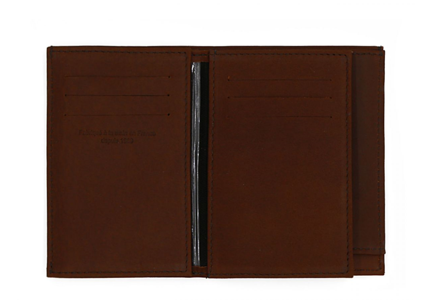 Les Ateliers Foures 954 - CUIR DE VACHETTE - COGNAC portefeuille achille double fourès Portefeuille Homme