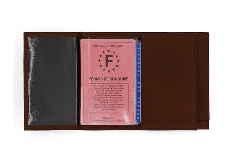 Les Ateliers Foures 954 - CUIR DE VACHETTE - COGNAC portefeuille achille double fourès Portefeuille Homme