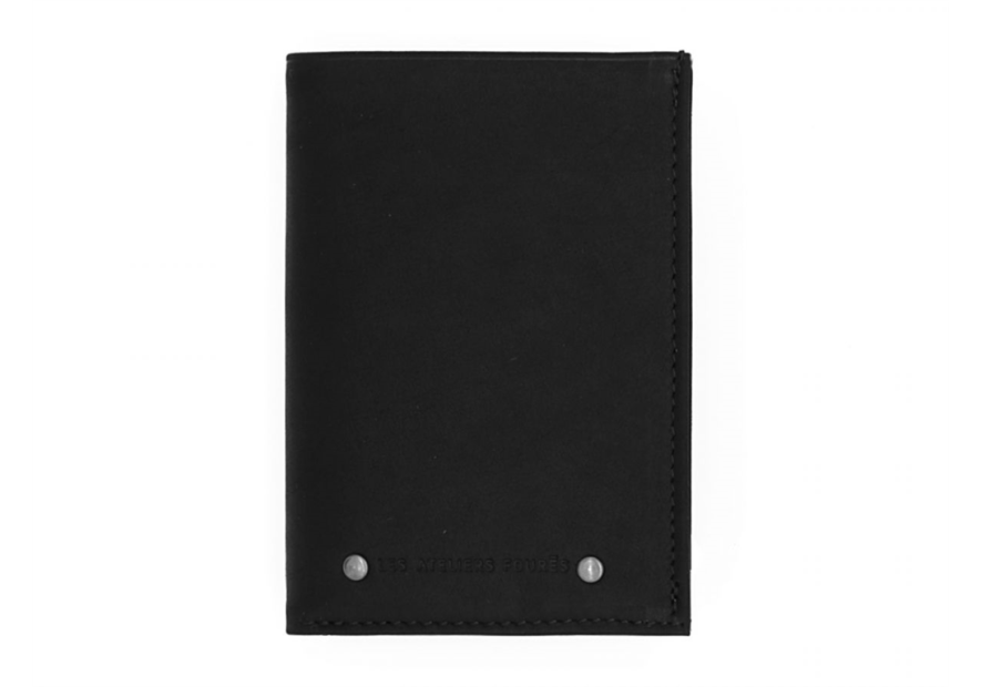 Les Ateliers Foures 954 - CUIR DE VACHETTE - NOIR portefeuille achille double fourès