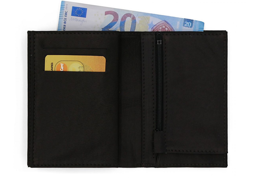Les Ateliers Foures 954 - CUIR DE VACHETTE - NOIR portefeuille achille double fourès