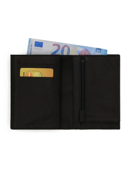 Les Ateliers Foures 954 - CUIR DE VACHETTE - NOIR portefeuille achille double fourès