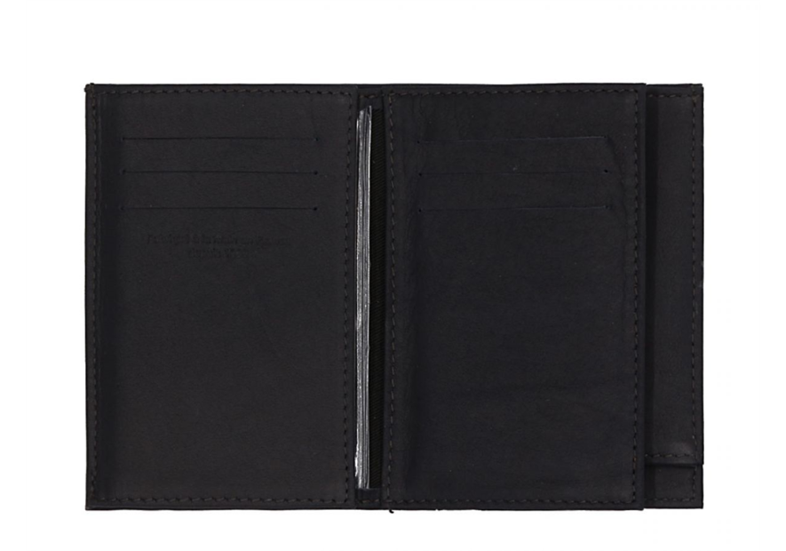 Les Ateliers Foures 954 - CUIR DE VACHETTE - NOIR portefeuille achille double fourès