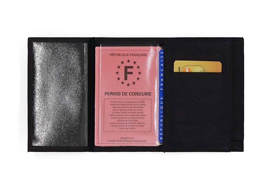 Les Ateliers Foures 954 - CUIR DE VACHETTE - NOIR portefeuille achille double fourès