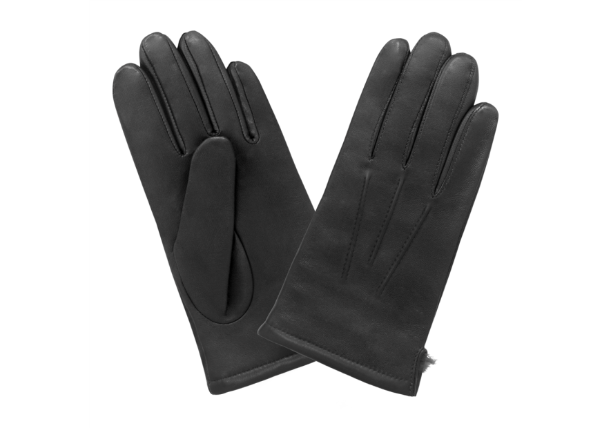Glove Story 22074LA - CUIR D'AGNEAU - NOIR glove story-doublé lapin-gants homme