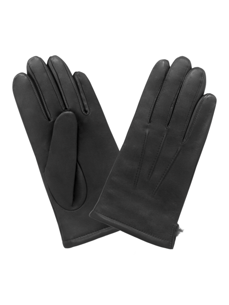 Glove Story 22074LA - CUIR D'AGNEAU - NOIR glove story-doublé lapin-gants homme