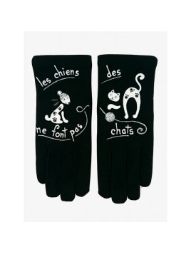 Quand les poules auront des gants GTL - POLYAMIDE - LES CHIENS NE  gants taille unique peints à la main à annecy gants femme tu