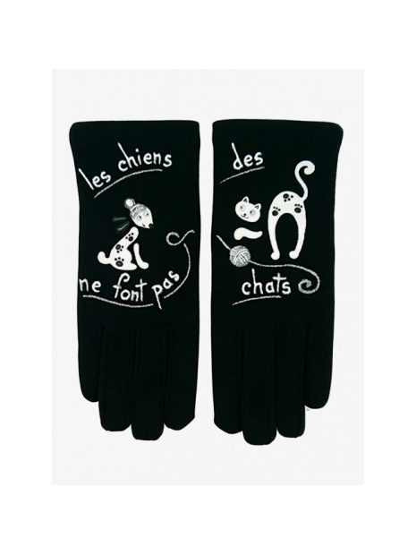 Quand les poules auront des gants GTL - POLYAMIDE - LES CHIENS NE  gants taille unique peints à la main à annecy gants-femme-tu