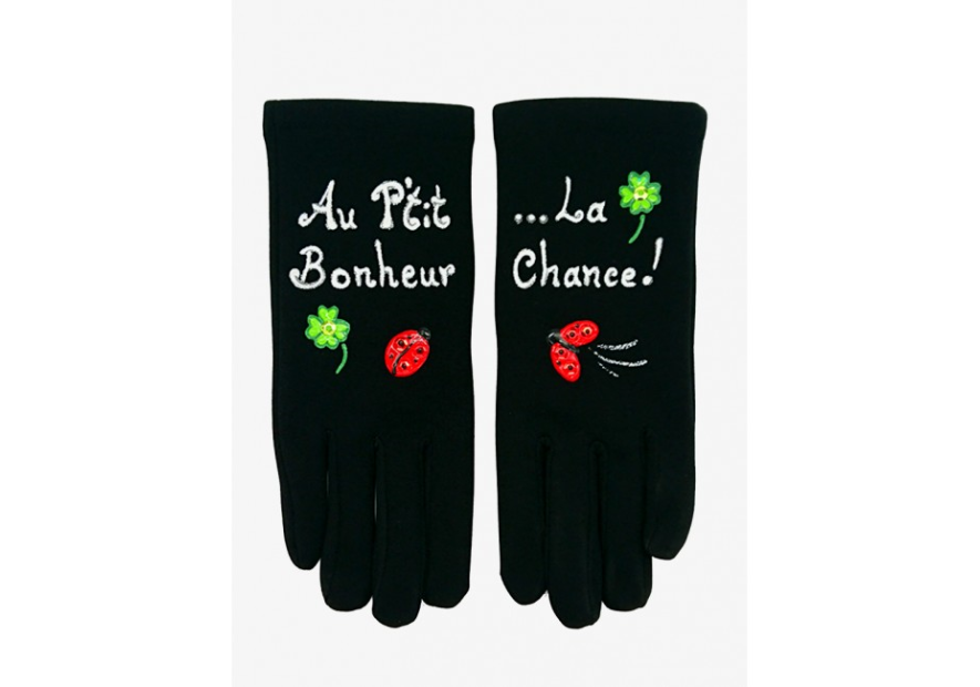Quand les poules auront des gants GTL - POLYAMIDE - AU P'TIT BONHE gants taille unique peints à la main à annecy gants femme tu