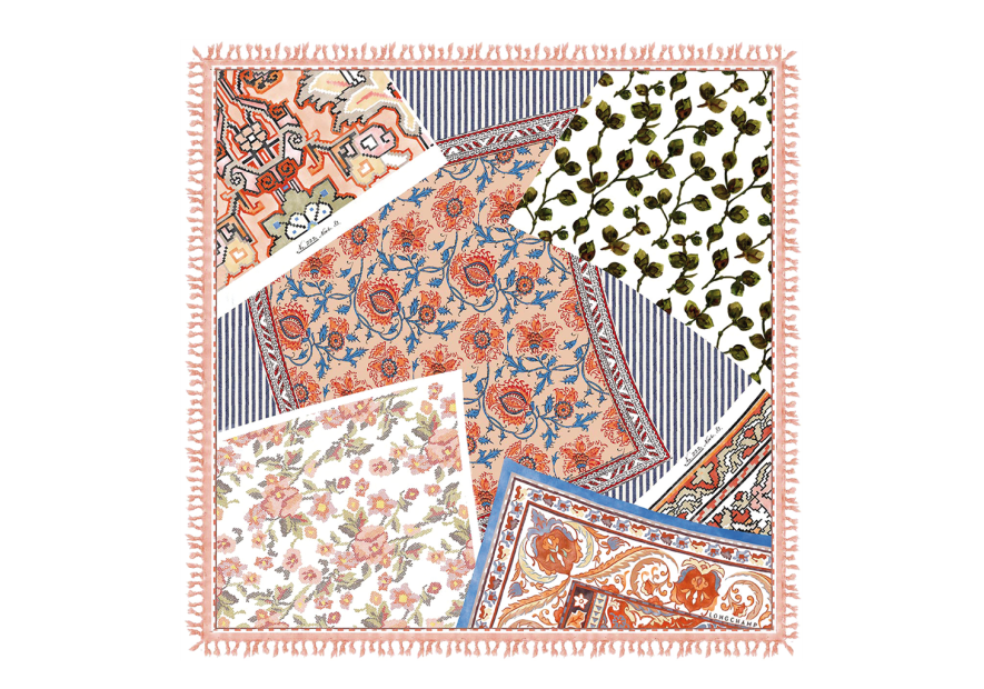 Longchamp 50592/SOI longchamp foulard un été en provence carre de soie
