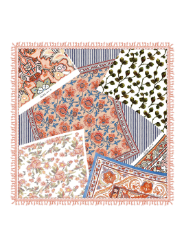 Longchamp 50592/SOI - SOIE - ORANGE. longchamp foulard un été en provence carre de soie