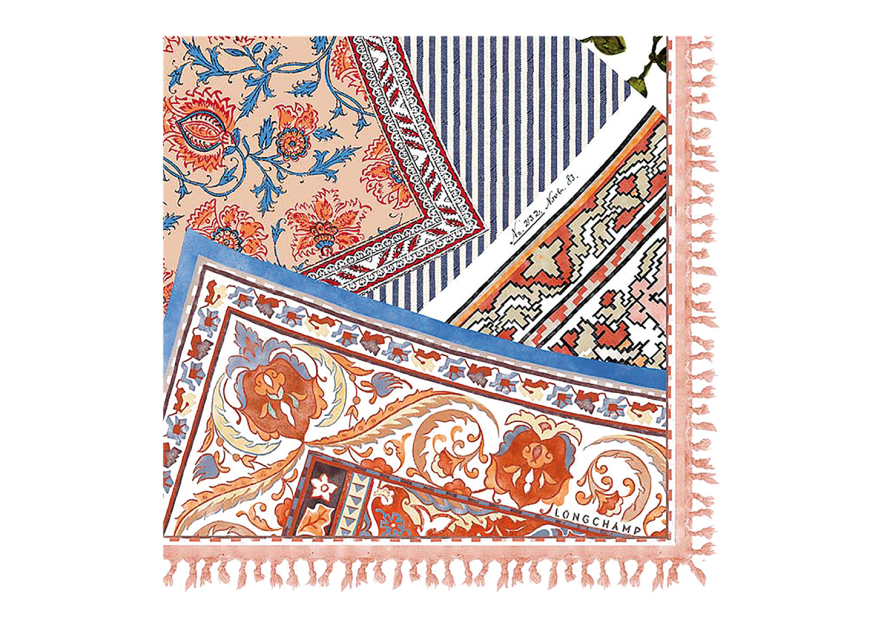 Longchamp 50592/SOI - SOIE - ORANGE. longchamp foulard un été en provence carre de soie