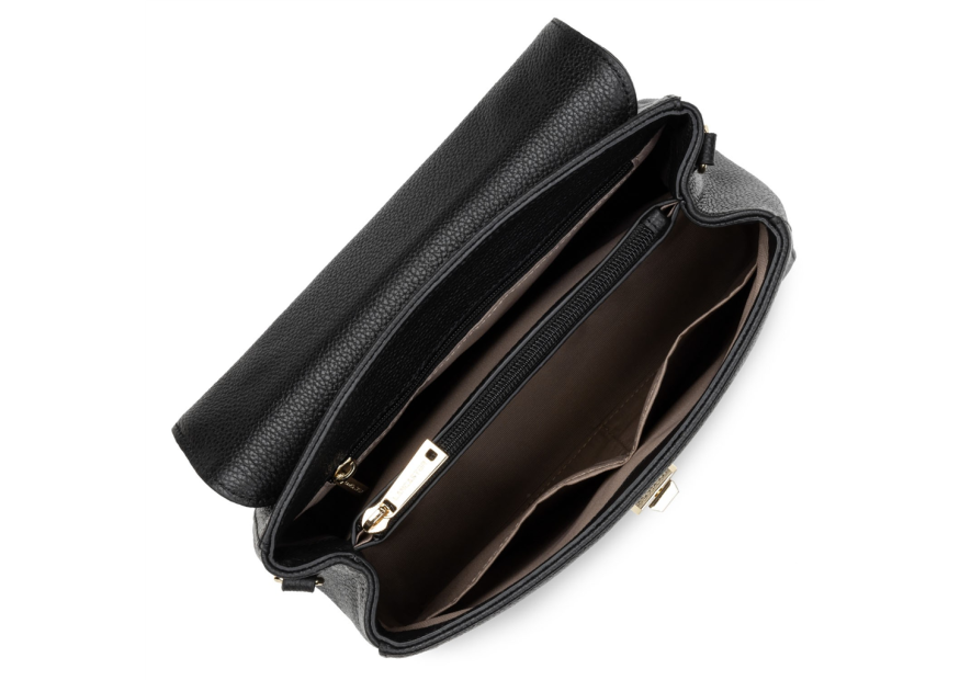 Lancaster 547-55 - CUIR DE VACHETTE - NOIR sac rabat porté main milano cosmos lancaster Sacs à mains