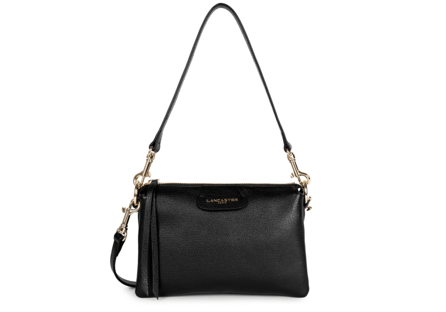 Lancaster 529-73 - CUIR DE VACHETTE - NOIR dune trotteur multipoches Sacs à mains