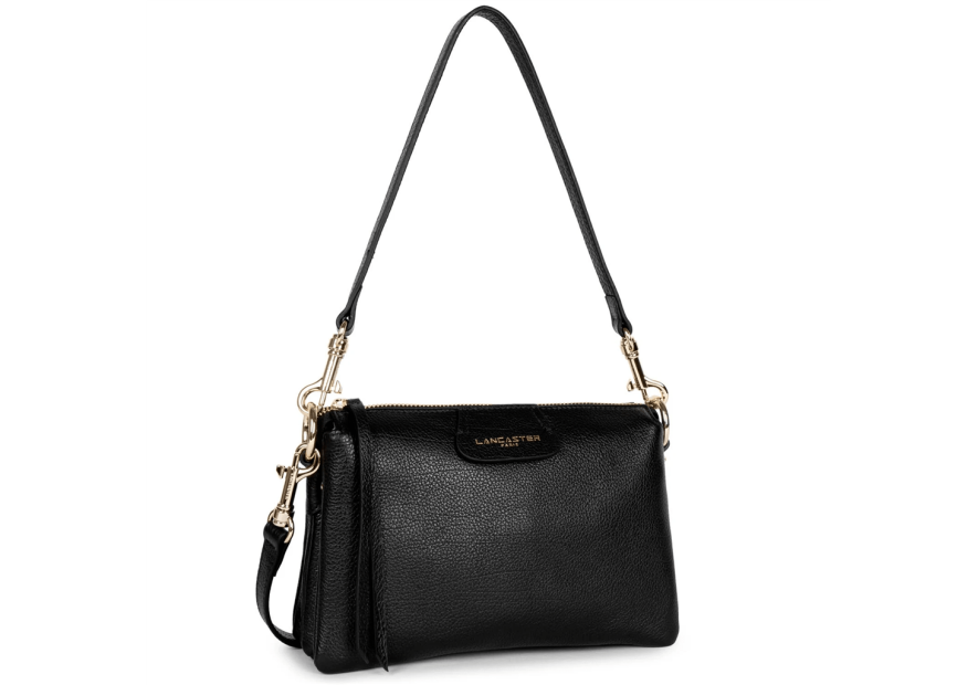 Lancaster 529-73 - CUIR DE VACHETTE - NOIR dune trotteur multipoches Sacs à mains