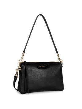 Lancaster 529-73 - CUIR DE VACHETTE - NOIR dune trotteur multipoches Sacs à mains