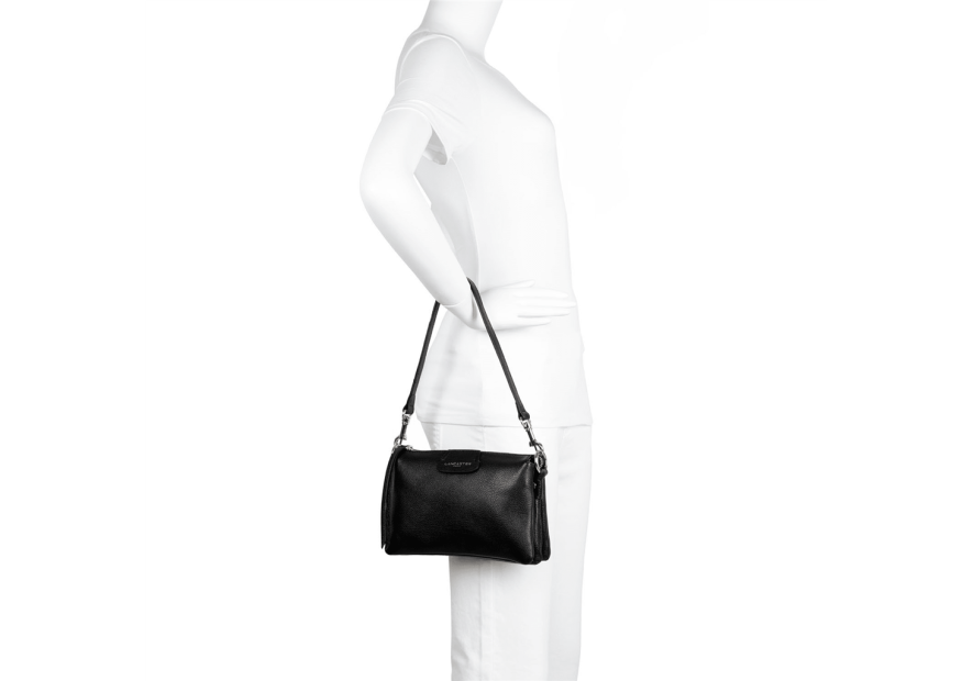 Lancaster 529-73 - CUIR DE VACHETTE - NOIR dune trotteur multipoches Sacs à mains