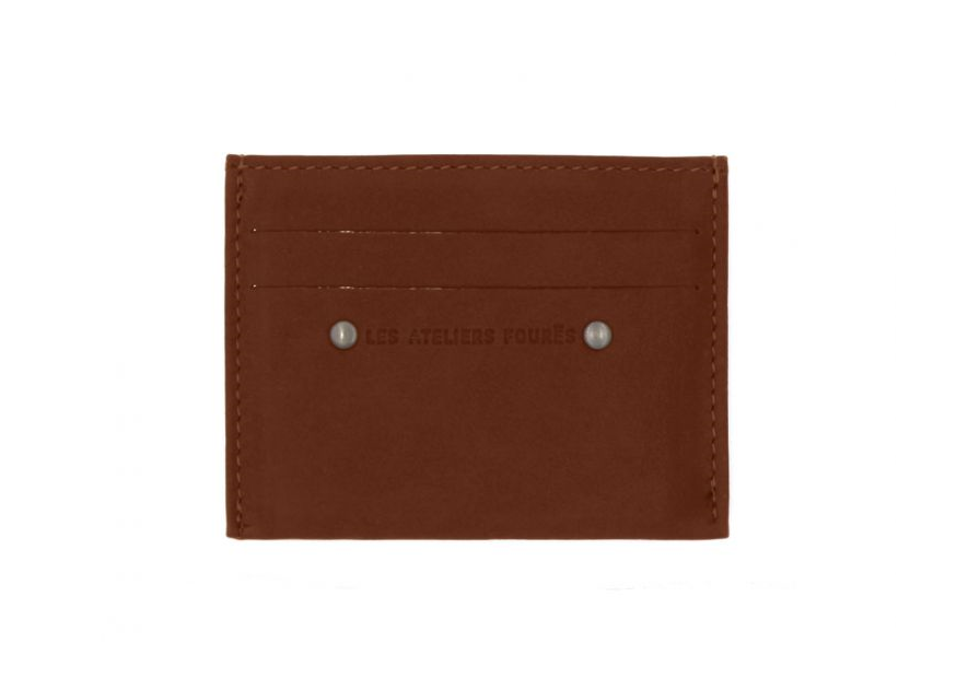 Les Ateliers Foures 930X - CUIR DE VACHETTE - COGNAC baroudeur porte cartes rfid p.cartes credit