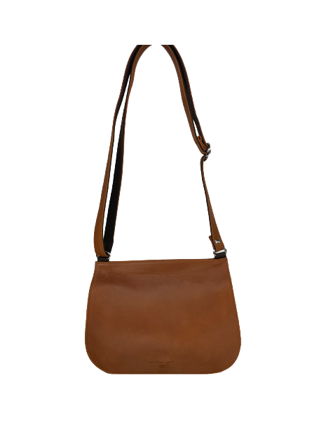 Les Ateliers Foures B339 - CUIR DE VACHETTE - FAUVE sac à rabat forme selle avec bandoulière réglable sacs-a-mains