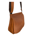 Les Ateliers Foures B339 - CUIR DE VACHETTE - FAUVE sac à rabat forme selle avec bandoulière réglable sacs-a-mains