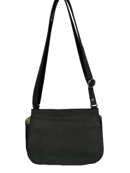 Les Ateliers Foures B339 - CUIR DE VACHETTE - NOIR sac à rabat forme selle avec bandoulière réglable Sacs à mains