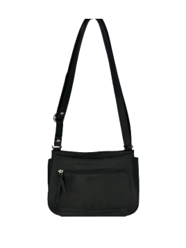 Les Ateliers Foures B339 - CUIR DE VACHETTE - NOIR sac à rabat forme selle avec bandoulière réglable Sacs à mains