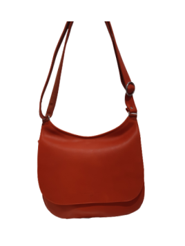 Les Ateliers Foures B314 - CUIR DE VACHETTE - ORANGE sac rabat baroudeuse arthémis Sacs à mains