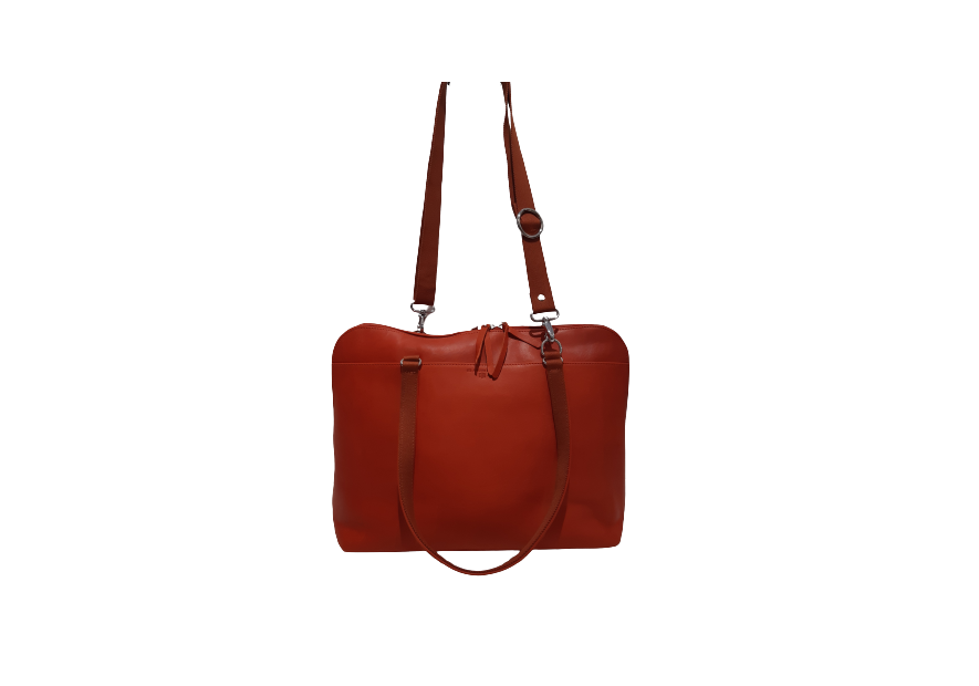 Les Ateliers Foures B559 - CUIR DE VACHETTE - ORANGE fourès-baroudeuse-shopping affaire Sac business