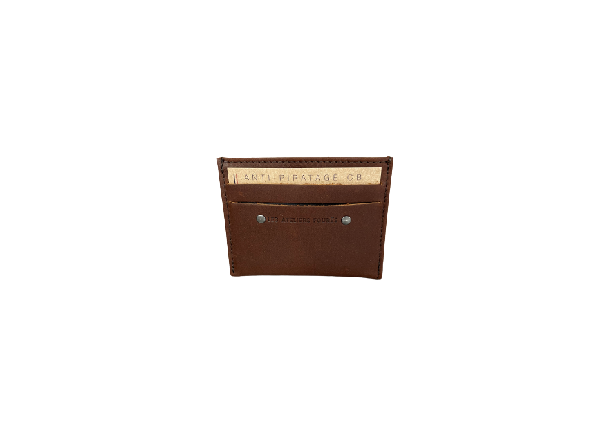Les Ateliers Foures 930X - CUIR DE VACHETTE - COGNAC baroudeur porte cartes rfid p.cartes credit