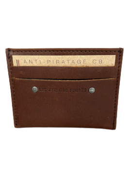 Les Ateliers Foures 930X - CUIR DE VACHETTE - COGNAC baroudeur porte cartes rfid p.cartes credit