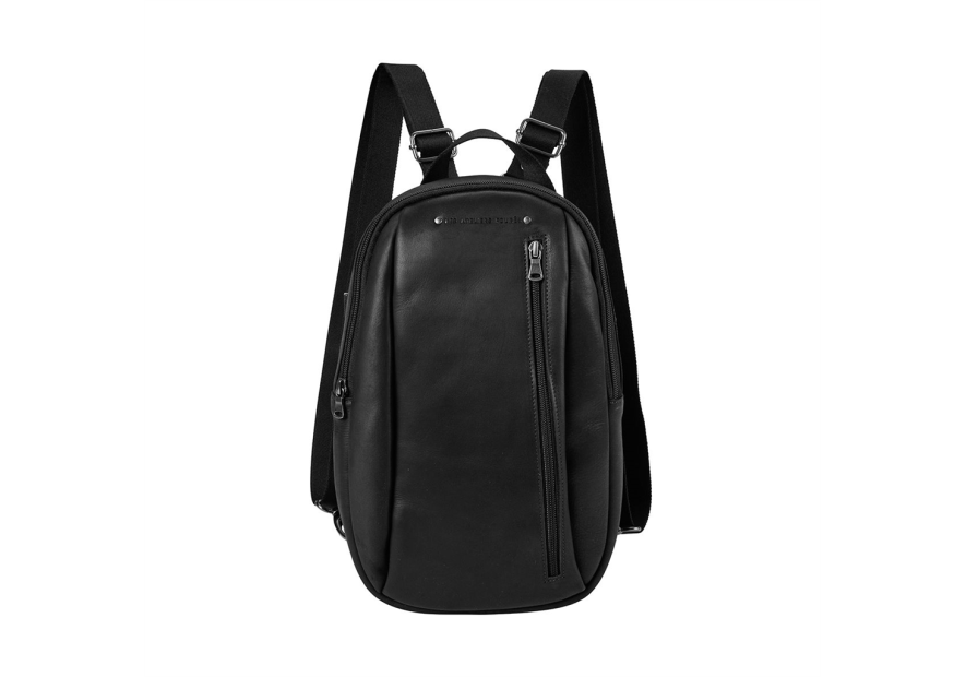 Les Ateliers Foures 9218 - CUIR DE VACHETTE - NOIR sac à dos oval baroudeur
