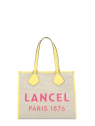 Lancel A10749 - TOILE ET CUIR - NATUREL cabas large summer tote sac-a-main-shopping-toile-ou-cuir