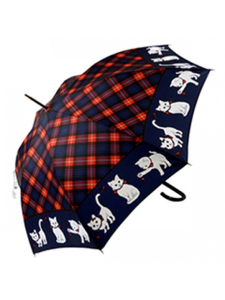 Guy De Jean LPF38 - POLYESTER - MARINE le parapluie français-chats écossais-canne auto parapluie