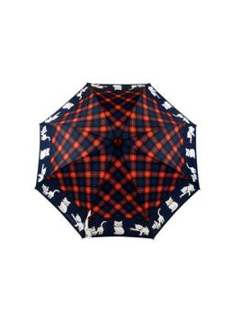 Guy De Jean LPF39 - POLYESTER - MARINE le parapluie français-chats écossais pliant auto Petite maroquinerie