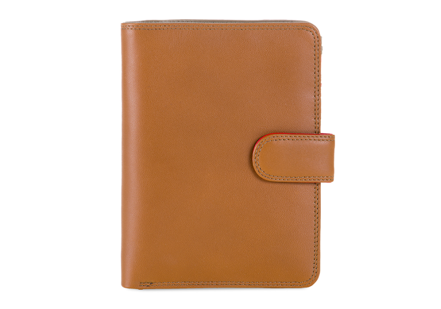 Mywalit 229 - CUIR DE VEAU - CARAMEL portefeuille à bouton-pression grand format pmpb