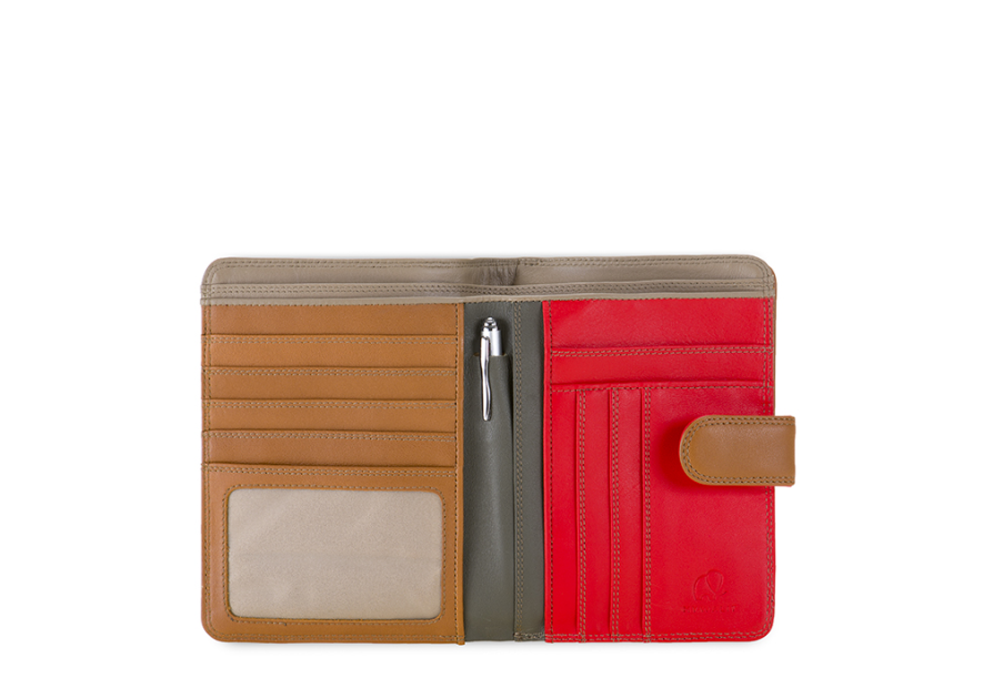 Mywalit 229 - CUIR DE VEAU - CARAMEL portefeuille à bouton-pression grand format pmpb