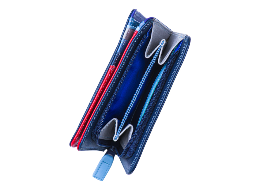 Mywalit 231 - CUIR DE VEAU - ROYAL BLEU portefeuille zippé moyen format pmpb