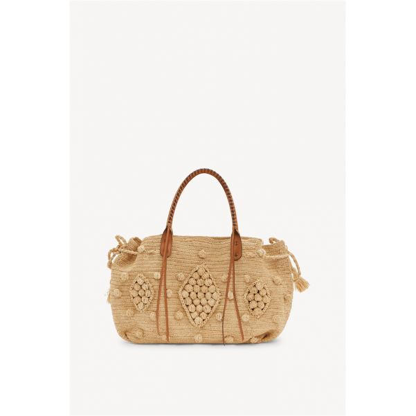 Gerard Darel 24GD RAPHIA/DUS06 - RAPHIA CUIR  gérard darel-24 gd raphia-cabas 24 heures Sac business